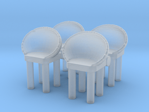 Modern Bar Chair (x4) 1/48 in Clear Ultra Fine Detail Plastic