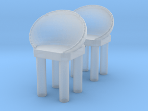 Modern Bar Chair (x2) 1/35 in Clear Ultra Fine Detail Plastic