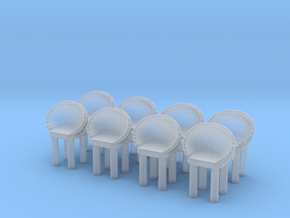 Modern Bar Chair (x8) 1/72 in Clear Ultra Fine Detail Plastic