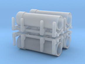 Pipe Transport (x4) 1/285 in Clear Ultra Fine Detail Plastic