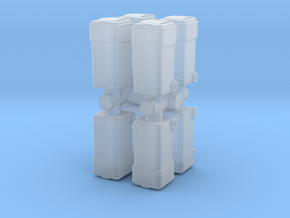 Waste Container Bin (x8) 1/76 in Clear Ultra Fine Detail Plastic