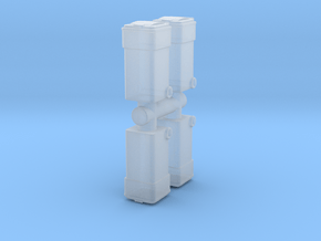 Waste Container Bin (x4) 1/56 in Clear Ultra Fine Detail Plastic