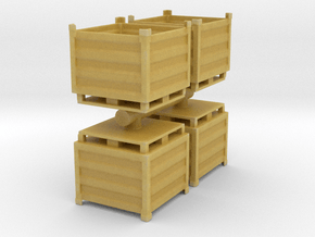 Palletbox Container (x4) 1/100 in Tan Fine Detail Plastic