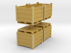Palletbox Container (x4) 1/87 in Tan Fine Detail Plastic