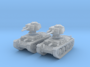 1-144 2x Basic PzKpfw 38t Ausf G in Clear Ultra Fine Detail Plastic