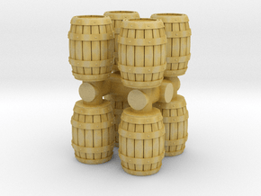 Wooden Barrel (x8) 1/100 in Tan Fine Detail Plastic