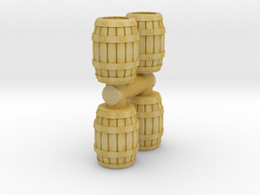 Wooden Barrel (x4) 1/72 in Tan Fine Detail Plastic