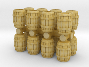 Wooden Barrel (x16) 1/120 in Tan Fine Detail Plastic