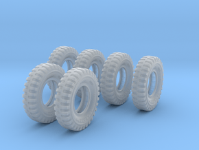 1-16 6xMilitary Tire 1200x20 in Clear Ultra Fine Detail Plastic