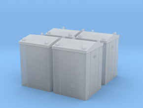 Railway Relay Cabinet (x4) 1/285 in Clear Ultra Fine Detail Plastic