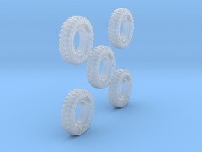 1-64 Solid Tire 1200x20 - 5 Units in Clear Ultra Fine Detail Plastic