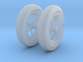 1-24 Wheels For M3A4 Handcart in Clear Ultra Fine Detail Plastic