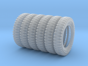 1-24 SIX UNITS Tire 600x16 in Clear Ultra Fine Detail Plastic