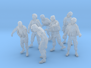 1-56 Seven Military Zombies Set1 in Clear Ultra Fine Detail Plastic