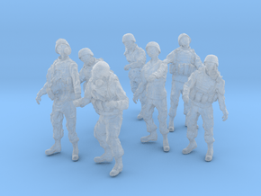 1-56 Seven Military Zombies Set2 in Clear Ultra Fine Detail Plastic