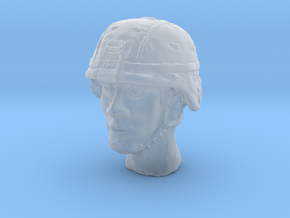 1/16 US Army ACH HELMET Head 1 in Clear Ultra Fine Detail Plastic