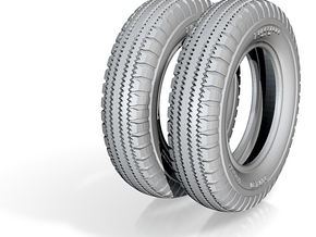 1-35 Tire HW 9 00x20 Set1 in Clear Ultra Fine Detail Plastic
