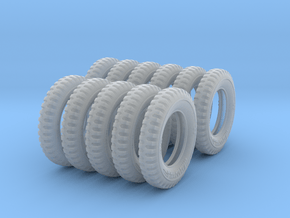 1-35 Tire 750x20 Set2 in Clear Ultra Fine Detail Plastic