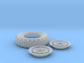 1/24 Land Ro XCL 750x16 Tire and Wh Sample Set102 in Clear Ultra Fine Detail Plastic