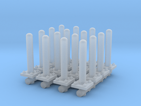 Safety Poles (x16) 1/76 in Clear Ultra Fine Detail Plastic