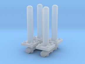 Safety Poles (x4) 1/43 in Clear Ultra Fine Detail Plastic