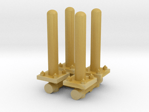 Safety Poles (x4) 1/24 in Tan Fine Detail Plastic