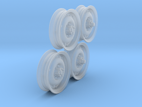 1/15 RIMS for 600x16 both sides Set in Clear Ultra Fine Detail Plastic