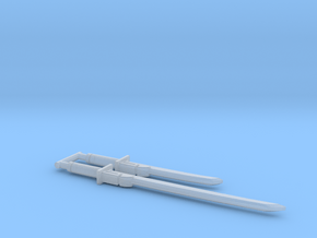 Bludgeon Swords (Katana and Wakizashi) 3mm Grip in Clear Ultra Fine Detail Plastic