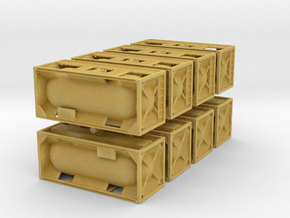 20ft Tank Container (x8) 1/400 in Tan Fine Detail Plastic
