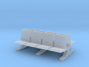 8 Waiting Room Seats 1/43 in Clear Ultra Fine Detail Plastic