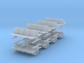 8 Waiting Room Seats (x8) 1/200 in Clear Ultra Fine Detail Plastic