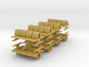 8 Waiting Room Seats (x8) 1/285 in Tan Fine Detail Plastic