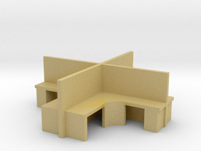 2x2 Office Cubicle 1/100 in Tan Fine Detail Plastic