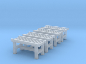 Roller Conveyor (x4) 1/76 in Clear Ultra Fine Detail Plastic