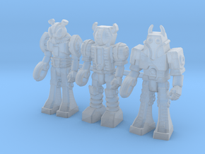 Waruders at Attention, 3 35mm Minis in Clear Ultra Fine Detail Plastic