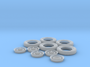 1/32 600x16 Tires+Wheels Set101 in Clear Ultra Fine Detail Plastic