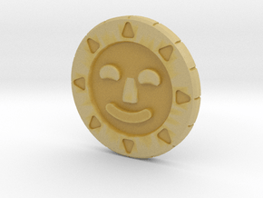 Golden Sun Coin in Tan Fine Detail Plastic