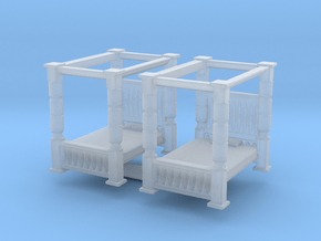 Four Poster Bed (x2) 1/160 in Clear Ultra Fine Detail Plastic