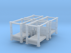 Four Poster Bed (x4) 1/220 in Clear Ultra Fine Detail Plastic