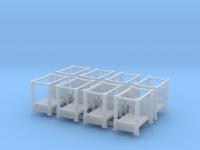 Four Poster Bed (x8) 1/285 in Clear Ultra Fine Detail Plastic