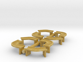 Roller Conveyor 45°-90° (x8) 1/144 in Tan Fine Detail Plastic