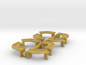 Roller Conveyor 45°-90° (x8) 1/160 in Tan Fine Detail Plastic