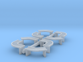 Roller Conveyor 45°-90° (x8) 1/160 in Clear Ultra Fine Detail Plastic