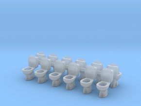 Toilet WC (x12) 1/100 in Clear Ultra Fine Detail Plastic