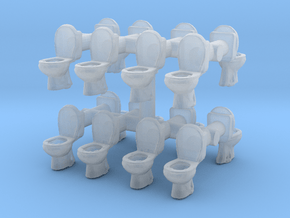 Toilet WC (x16) 1/200 in Clear Ultra Fine Detail Plastic