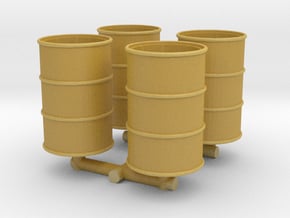 Oil Barrel (open) (x4) 1/56 in Tan Fine Detail Plastic