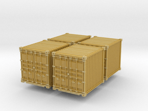 10ft Shipping Container (x4) 1/220 in Tan Fine Detail Plastic