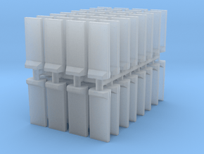 Concrete T-Wall (x64) 1/400 in Clear Ultra Fine Detail Plastic