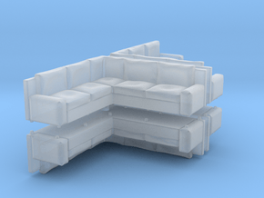 Corner Sofa (x4) 1/144 in Clear Ultra Fine Detail Plastic