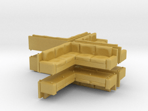 Modern Corner Sofa (x6) 1/200 in Tan Fine Detail Plastic